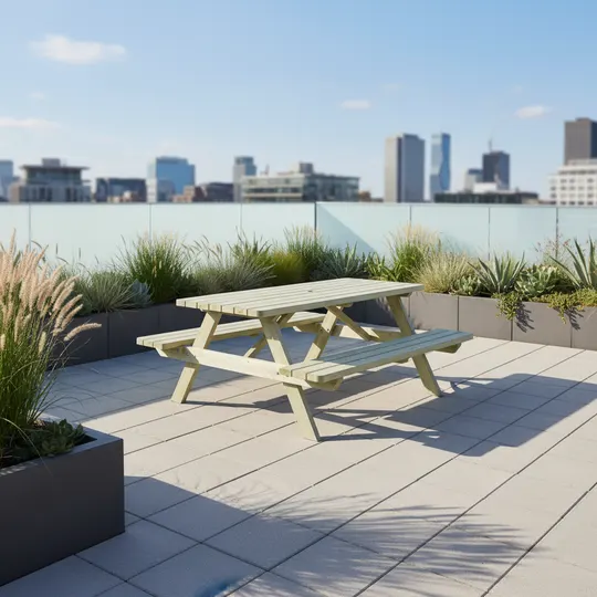 Picknicktafel 200 cm ROYAL KING® — houten picknicktafel, 45 mm plankdikte