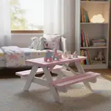 Roze-witte kinderpicknicktafel 90 cm KING® — foto 1