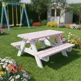 Roze-witte kinderpicknicktafel 90 cm KING® — foto 2