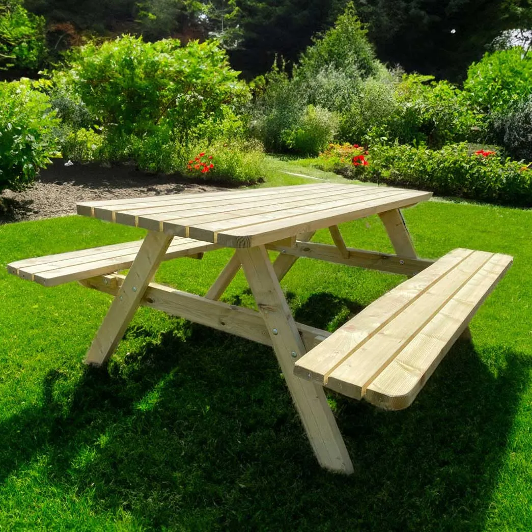 SMART picknicktafel 180 cm KING® — houten picknicktafel 35 mm plankdikte