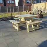 Vierkante picknicktafel XXL 200 × 200 cm KING® — foto 1